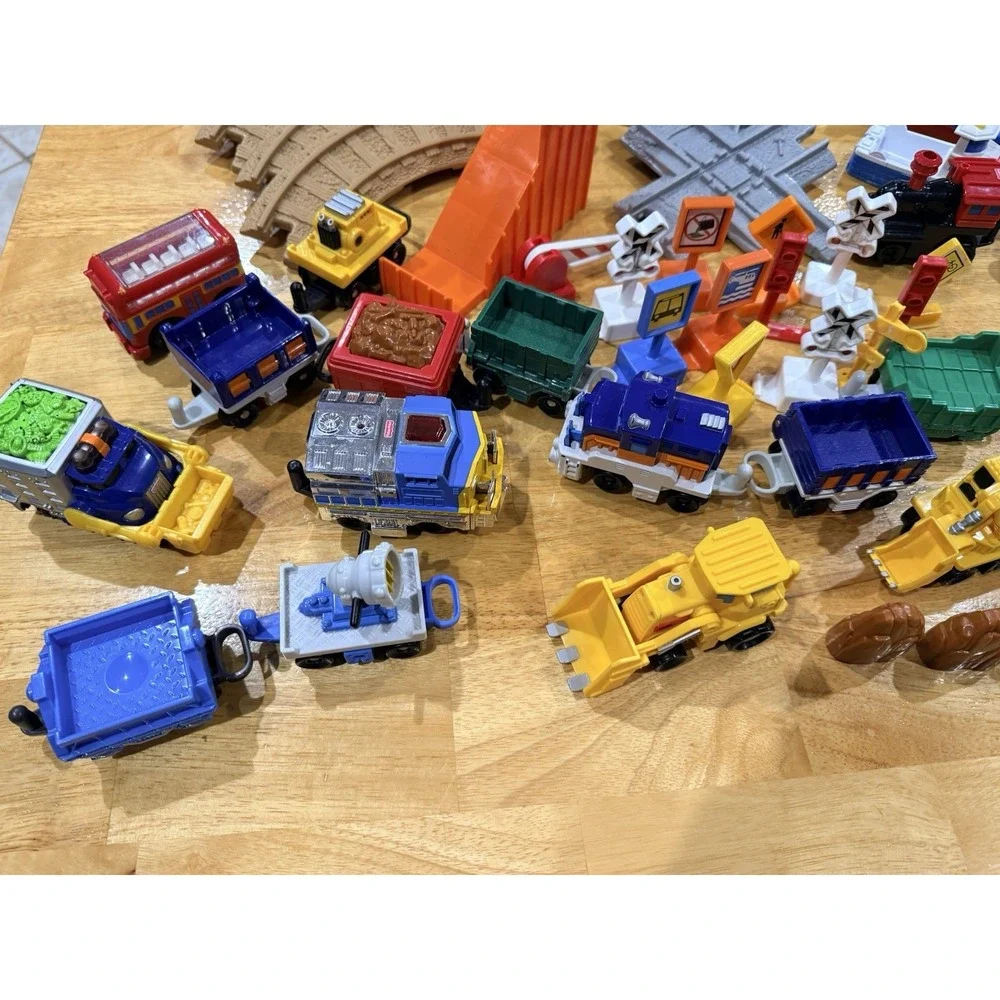 Fisher Price Geotrax Lot Asst 70+ Pieces Trains Ships Vehicles Track Accessories